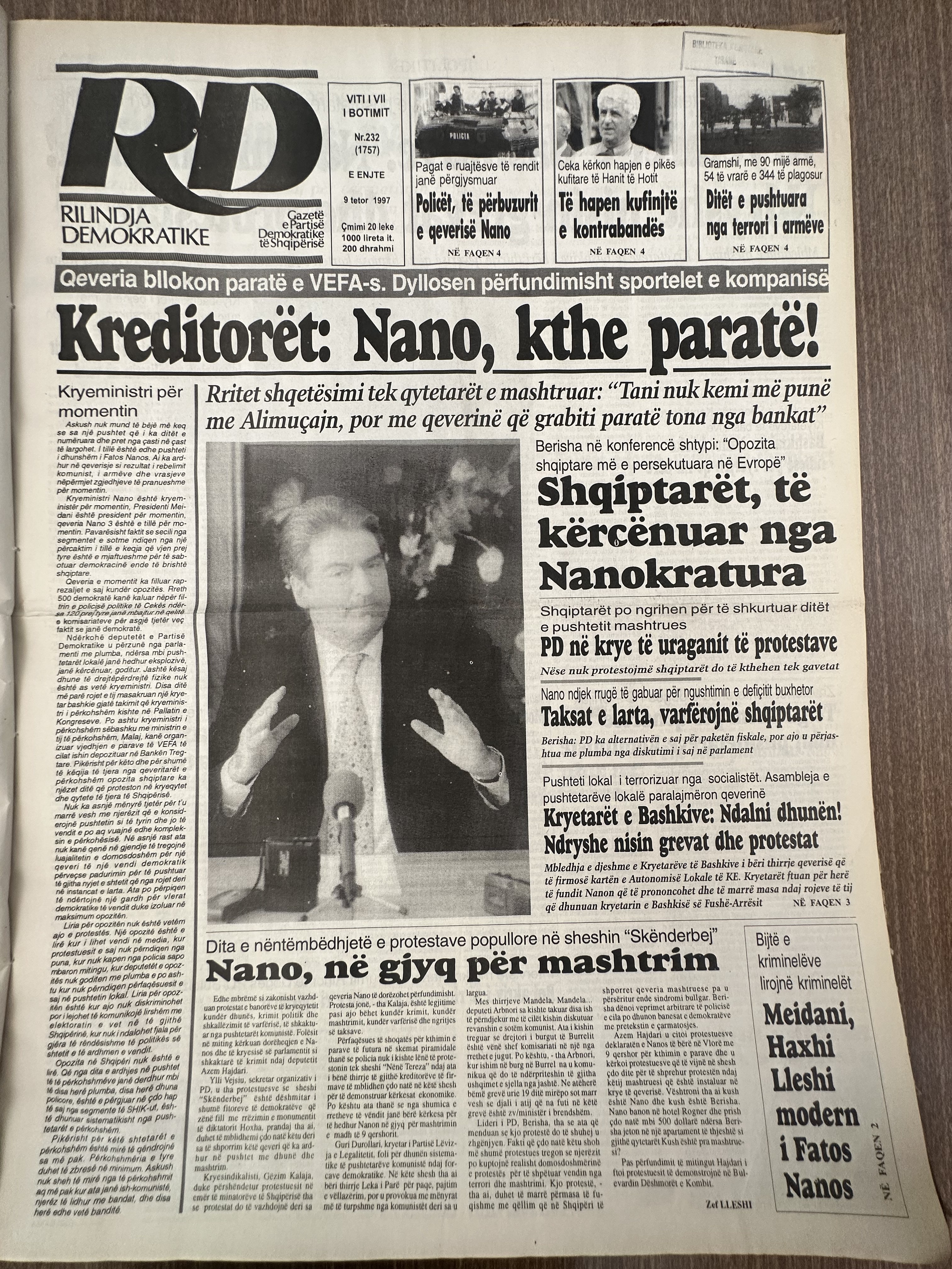 Rilindja Demokratike 1997-10-09